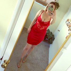 FASHION NOVA - Feeling Out The Night Dress - Red